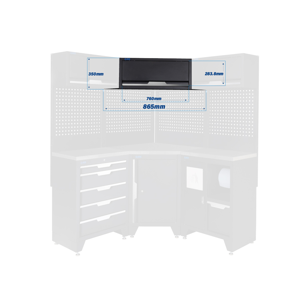 SGS Corner Upper Cabinet for Corner Garage Storage System